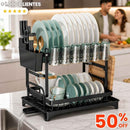 Escurridor de Platos Premium 2 Niveles: Secado Automático, Cero Charcos y Máximo Orden para tu Mesón